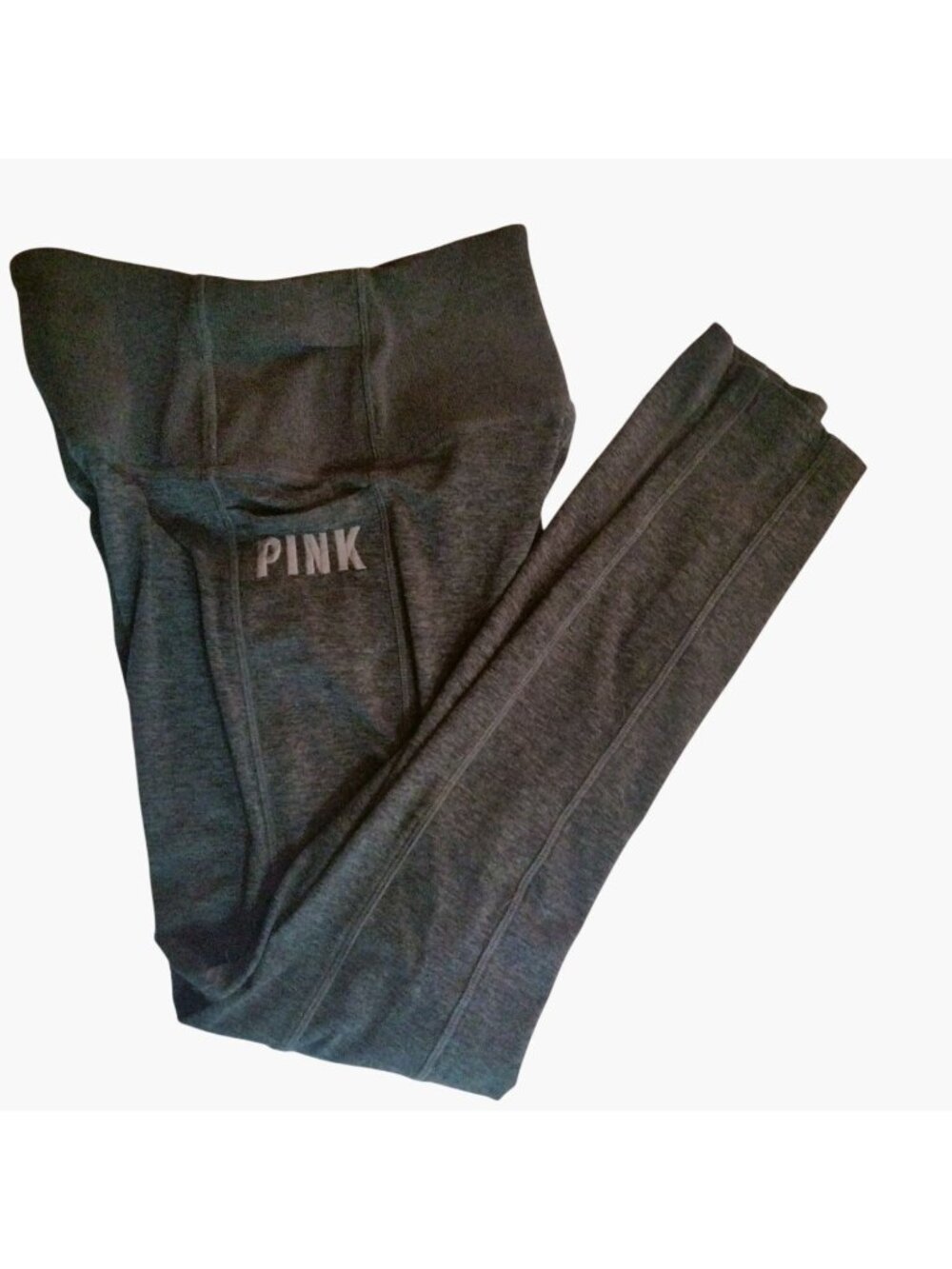Victorias Secret Pink Womens Leggings Cozy Dark Gray Size S Small Pockets